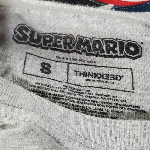 Super Mario Bros Small Gray T-Shirt - Picture 4 of 5